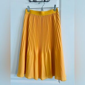 J. Crew Factory Sunflower Yellow A-Line Pleated Skirt